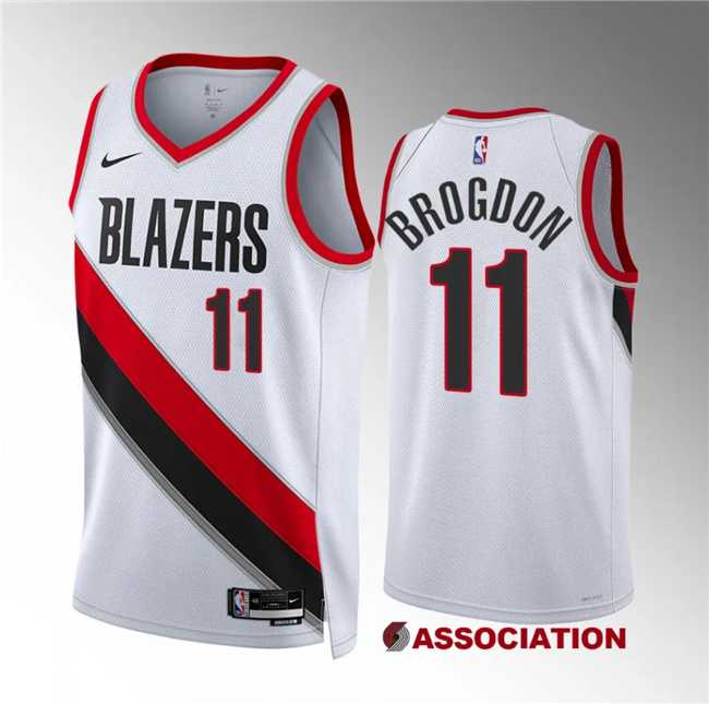 Mens Portland Trail Blazers #11 Malcolm Brogdon White Association Edition Stitched Jersey Dzhi